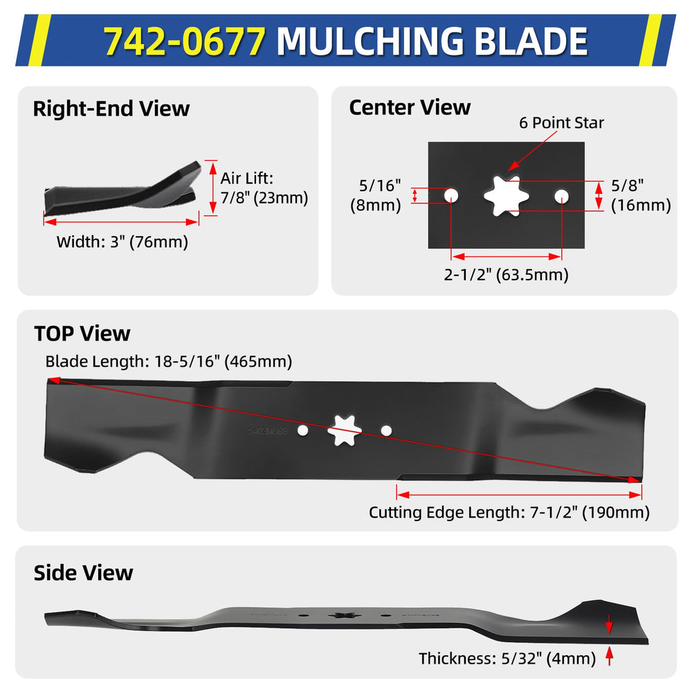 GICOOL 54 Inch Mulching Mower Blade specifications detail