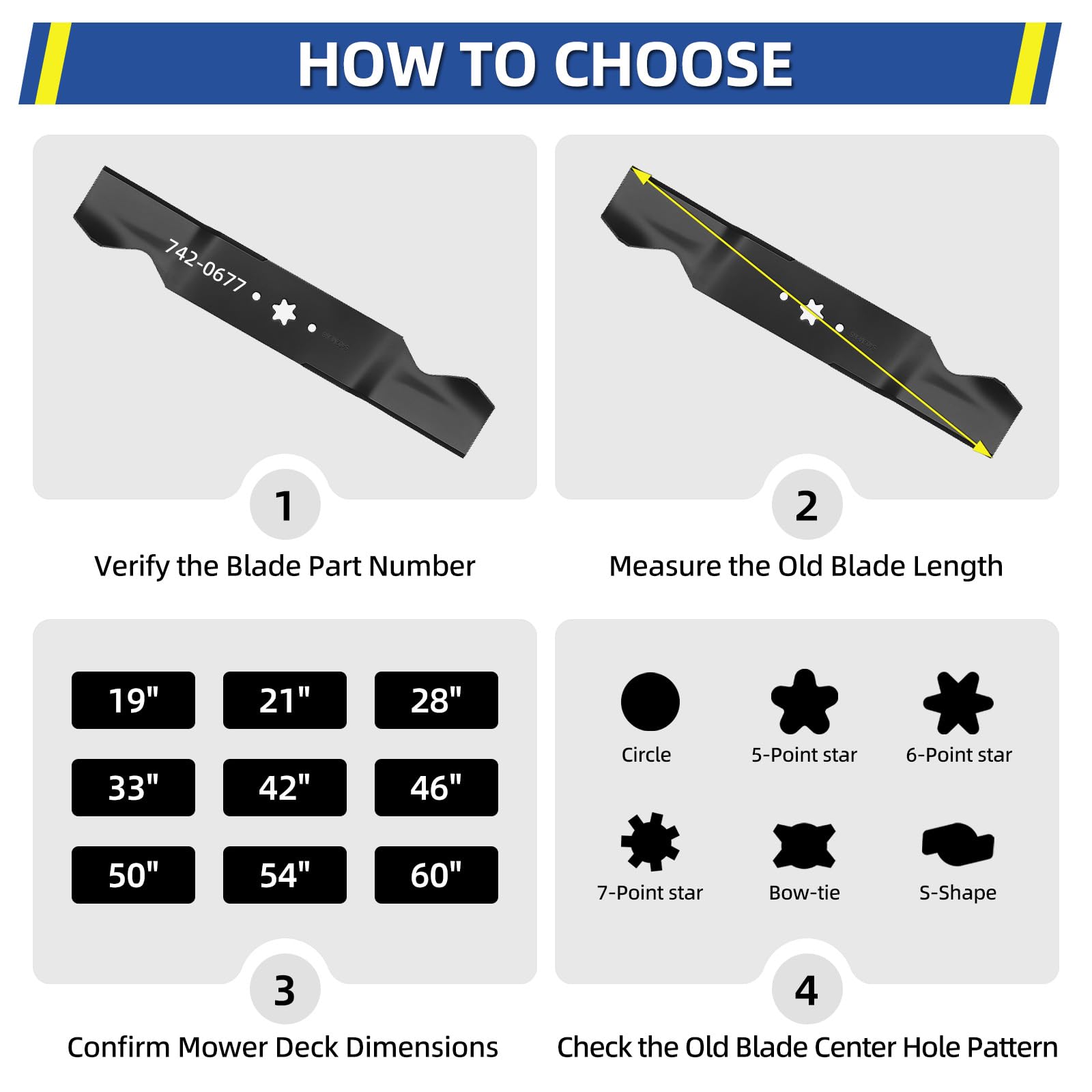 GICOOL 54 Inch Mulching Mower Blade with rust-resistant coating