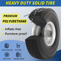 GICOOL Flat Free Tire and Wheel 4.10/3.50-4 detail of rim