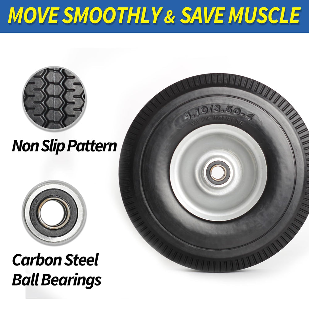 GICOOL Flat Free Tire and Wheel 4.10/3.50-4 showing structure