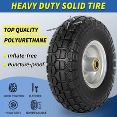 GICOOL Flat Free Tire and Wheel with sealed carbon steel bearings