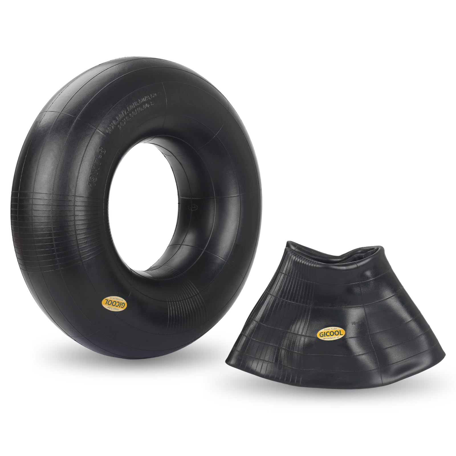 GICOOL inner tubes displayed outdoors with lawn equipment