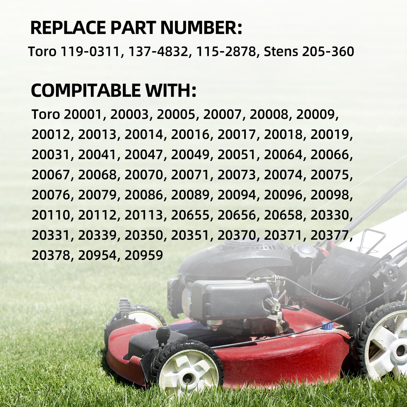 GICOOL Lawn Mower Wheel packaging with dimensions