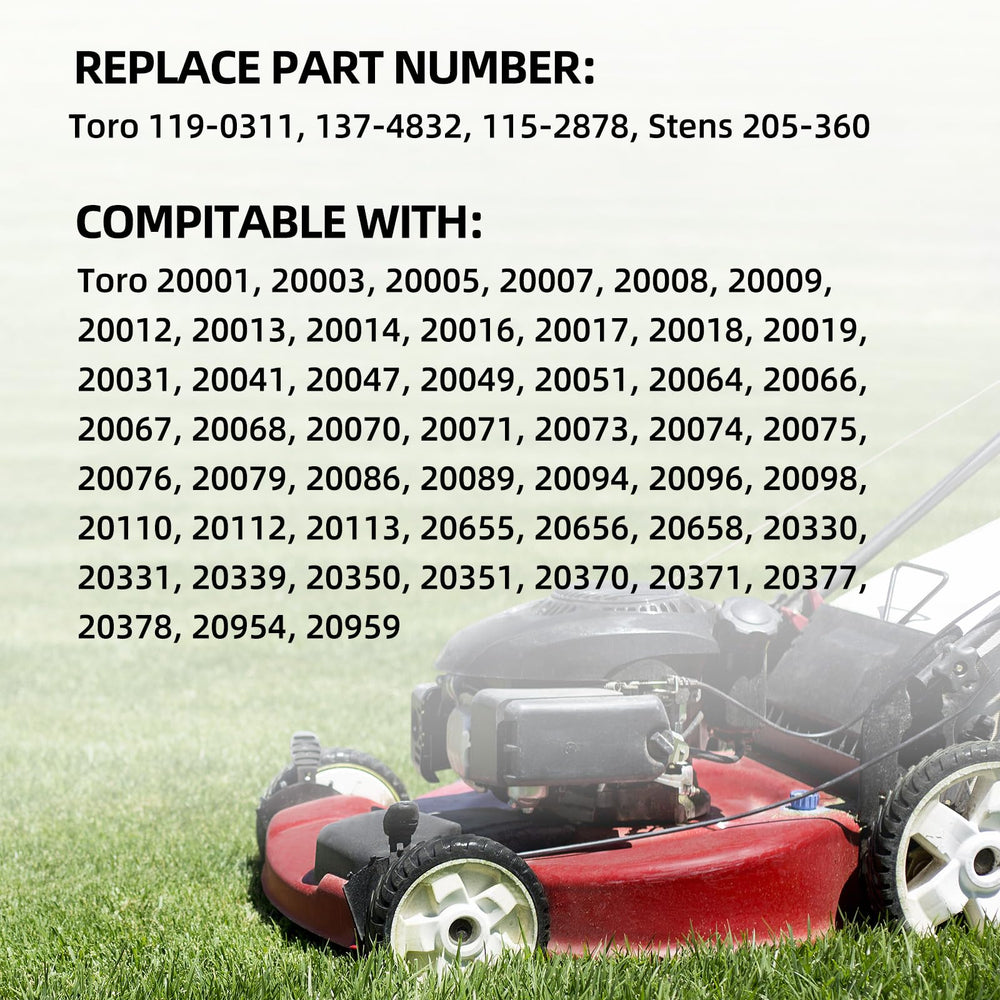GICOOL Lawn Mower Wheel packaging with dimensions