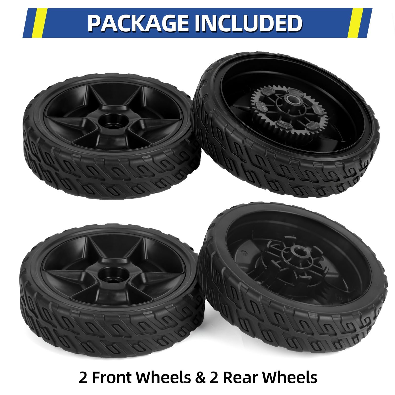 GICOOL lawn mower wheels complete set