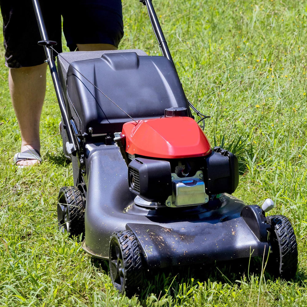 GICOOL lawn mower wheels in use on lawn