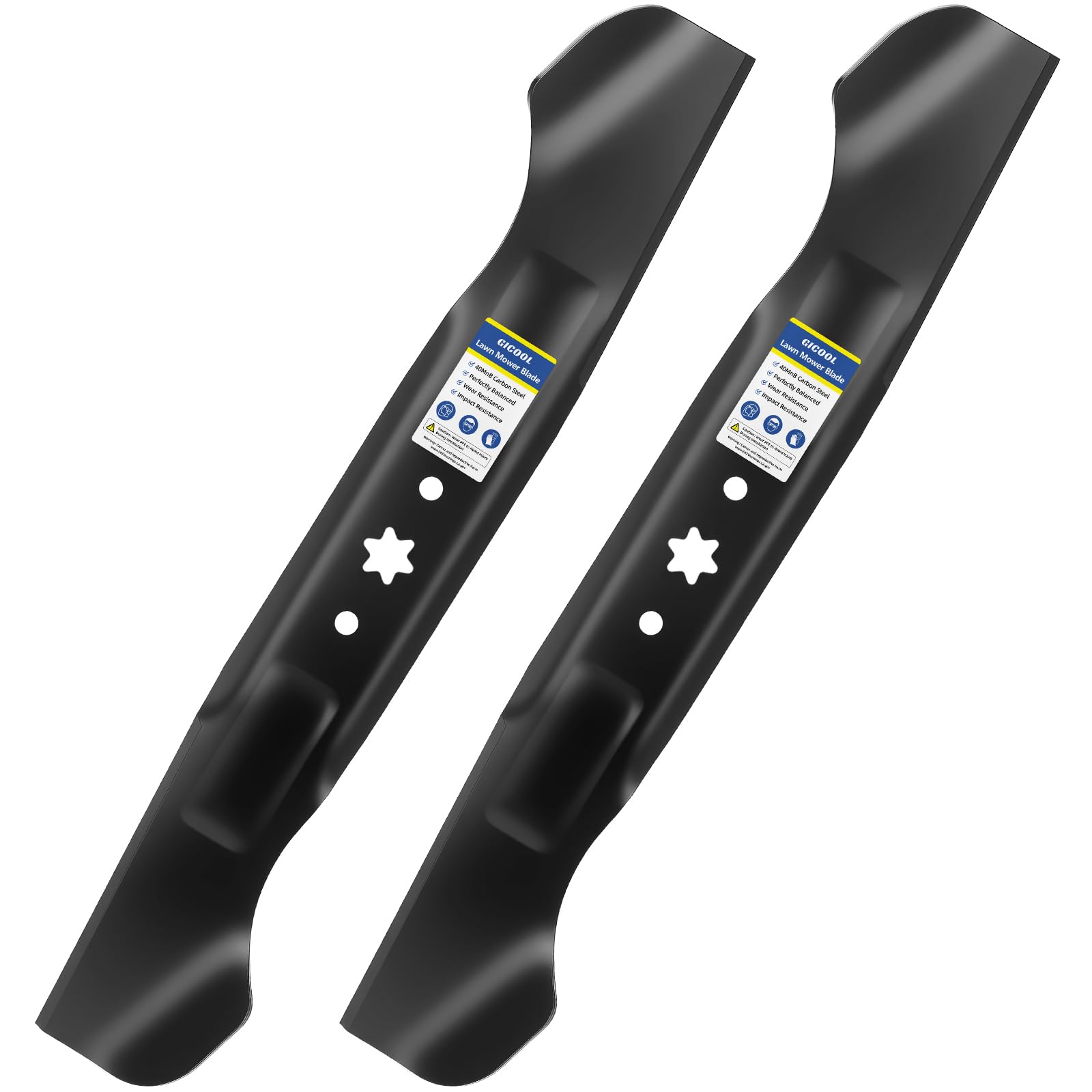 GICOOL Mower Blades front view, 23-1/4 inch length, black