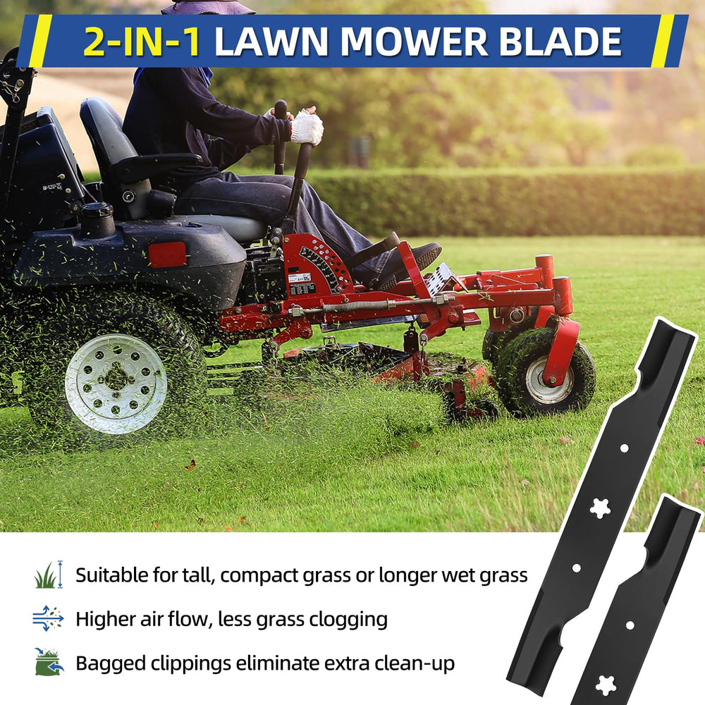 GICOOL mower blades with specifications displayed