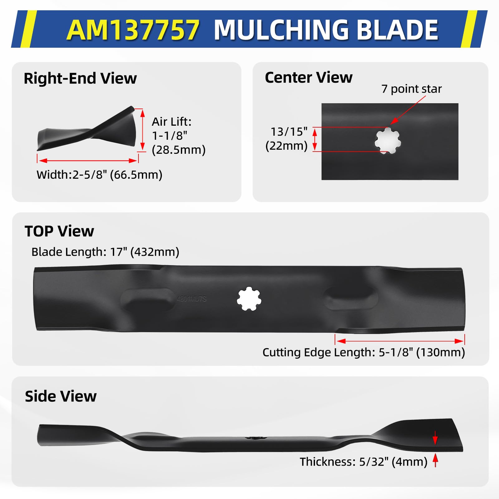 GICOOL Mulching Blade specifications detail