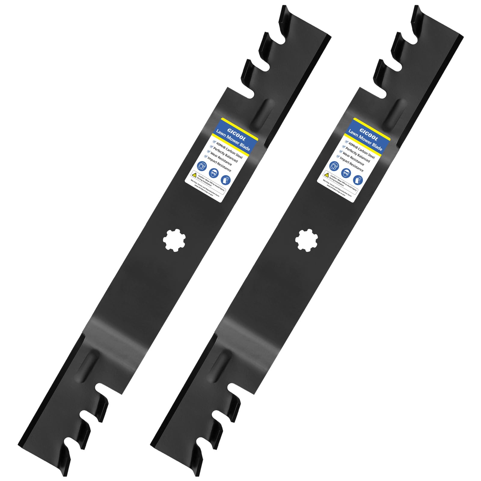 GICOOL mulching blades for John Deere 42 inch mower front view