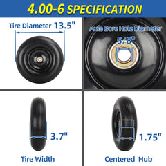 GICOOL wheelbarrow tire showing puncture-proof design
