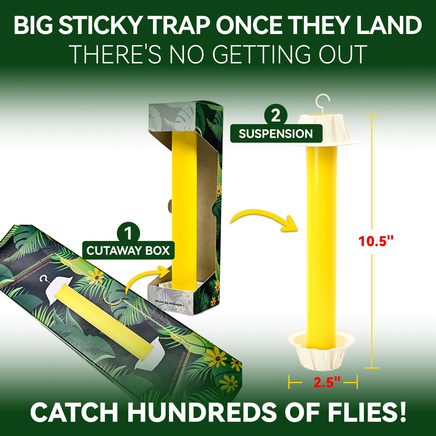 Gideal sticky fly trap with adhesive close-up