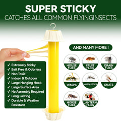 Gideal Yellow Sticky Trap hanging outdoors