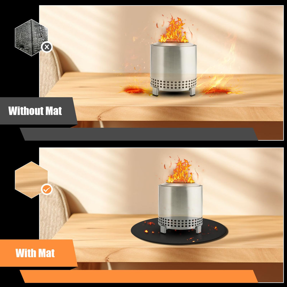 GIESIOE fire pit mat showing non-slip bottom