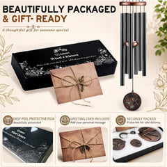 Gift box packaging of Gabzart wind chimes with vintage card