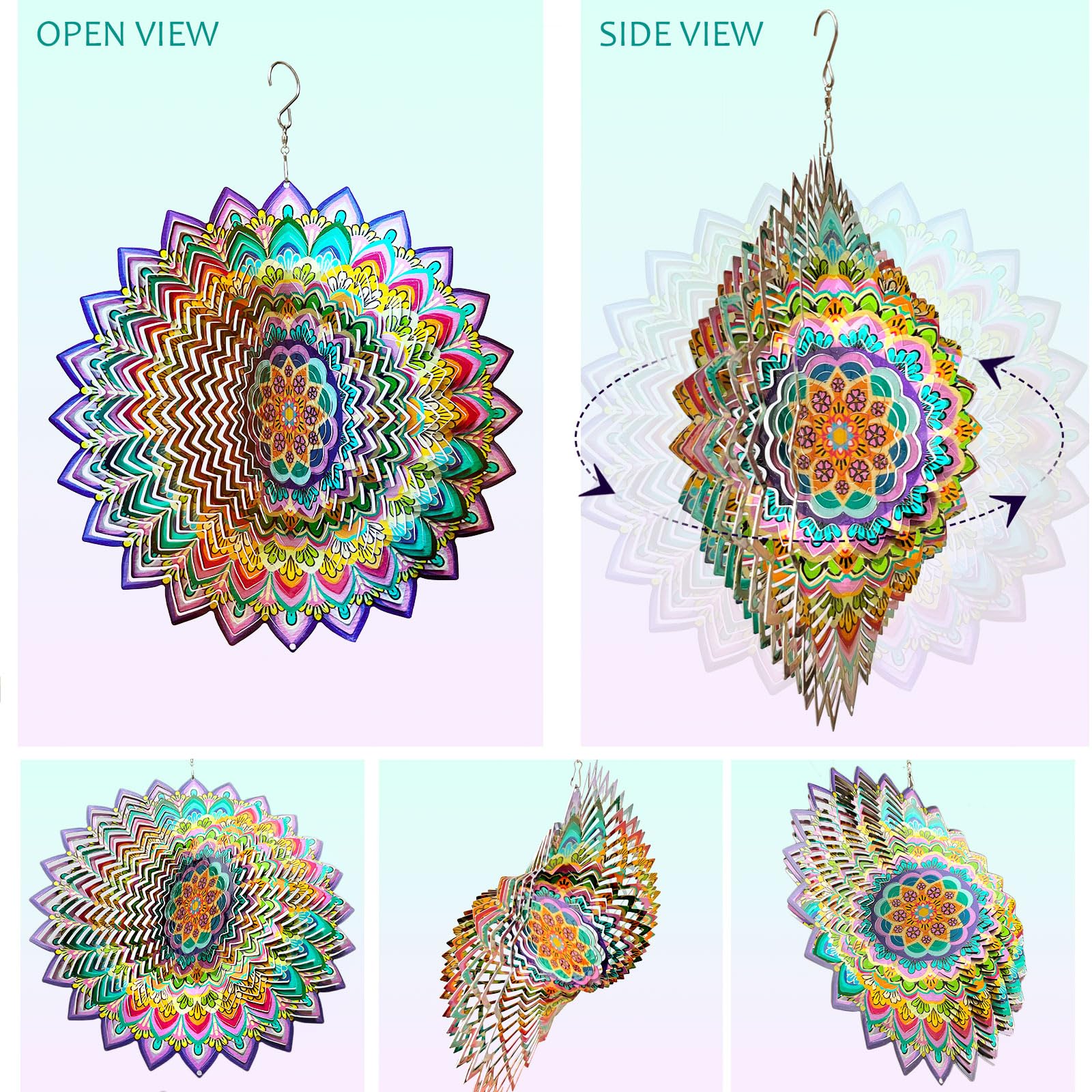Gift box packaging of the Aoedelyart Mandala Lucky Clover Wind Spinner