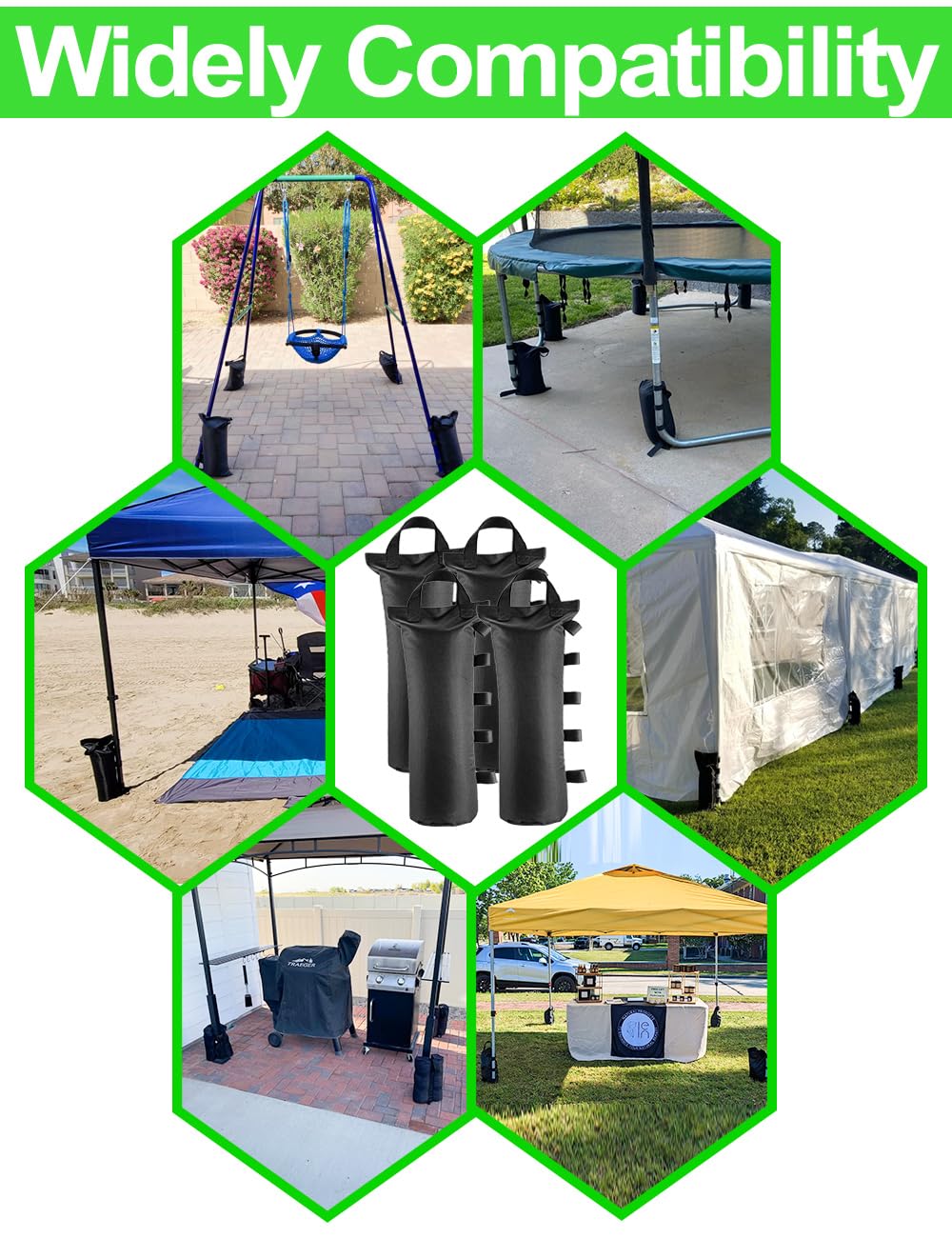 Giftape canopy weights black color profile view