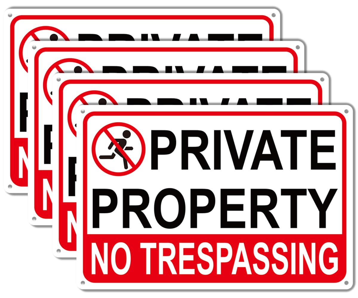 Giftape No Trespassing Sign front view, 8x12 inches, multicolor