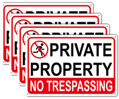 Giftape No Trespassing Sign front view, 8x12 inches, multicolor