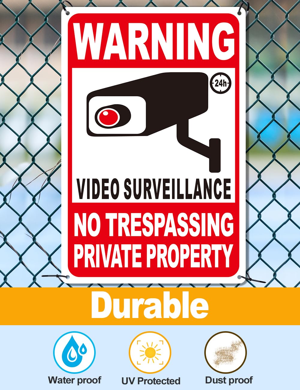Giftape No Trespassing Sign with camera symbol