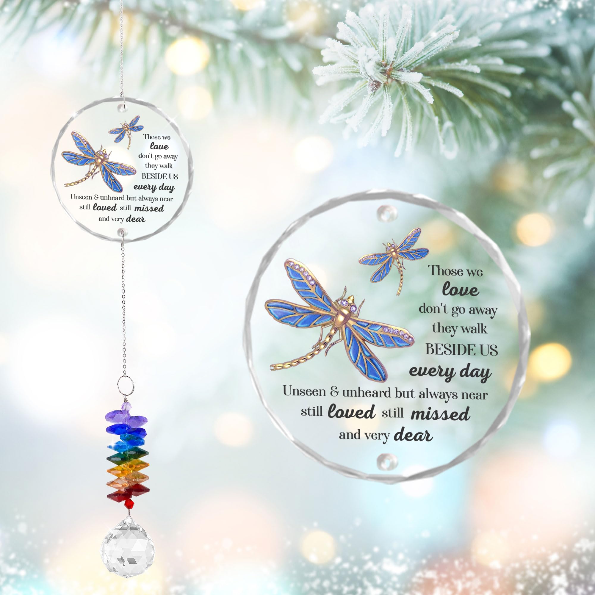 GIFTELIX Glass Suncatcher Ornament front view showcasing crystal design