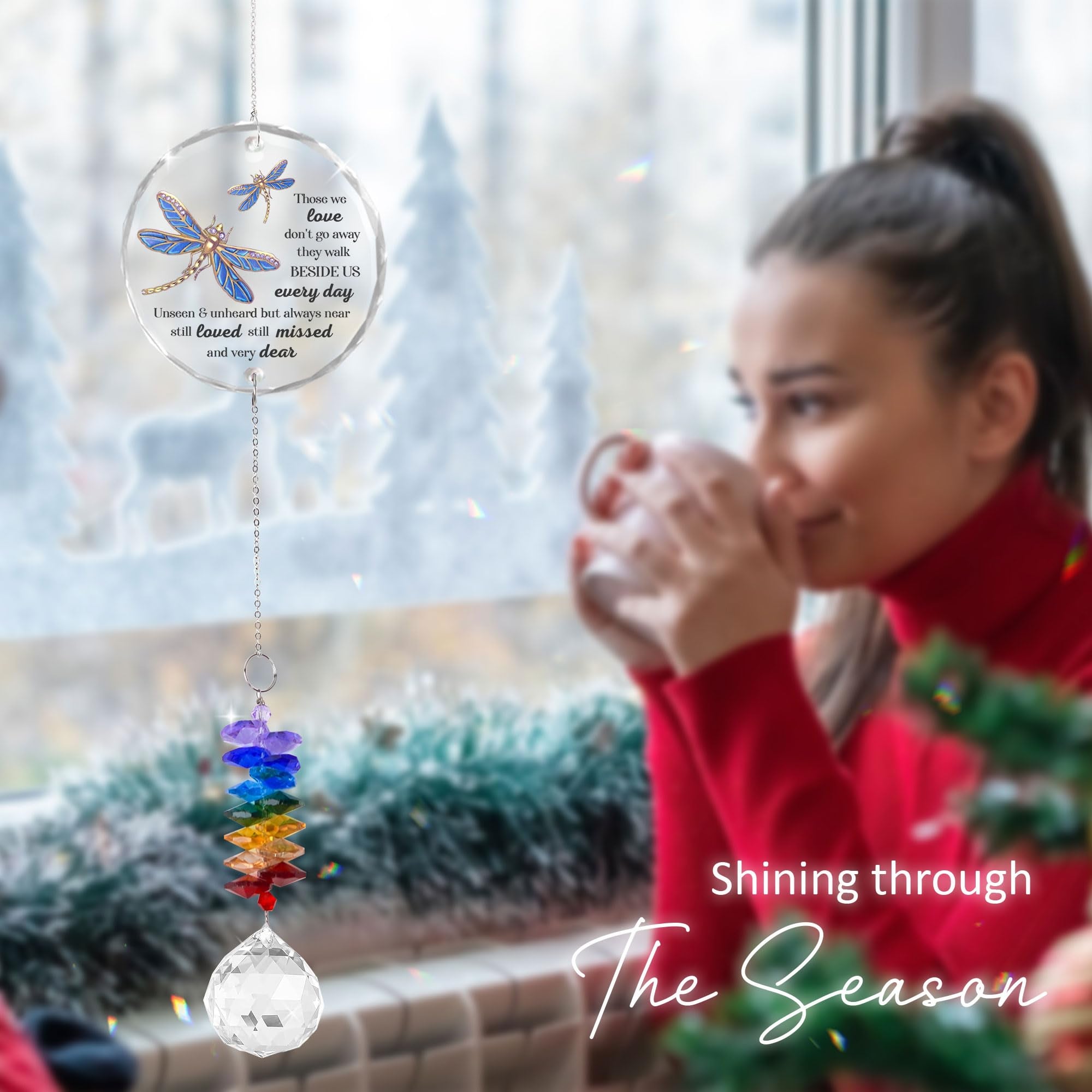 GIFTELIX suncatcher displayed on a holiday tree