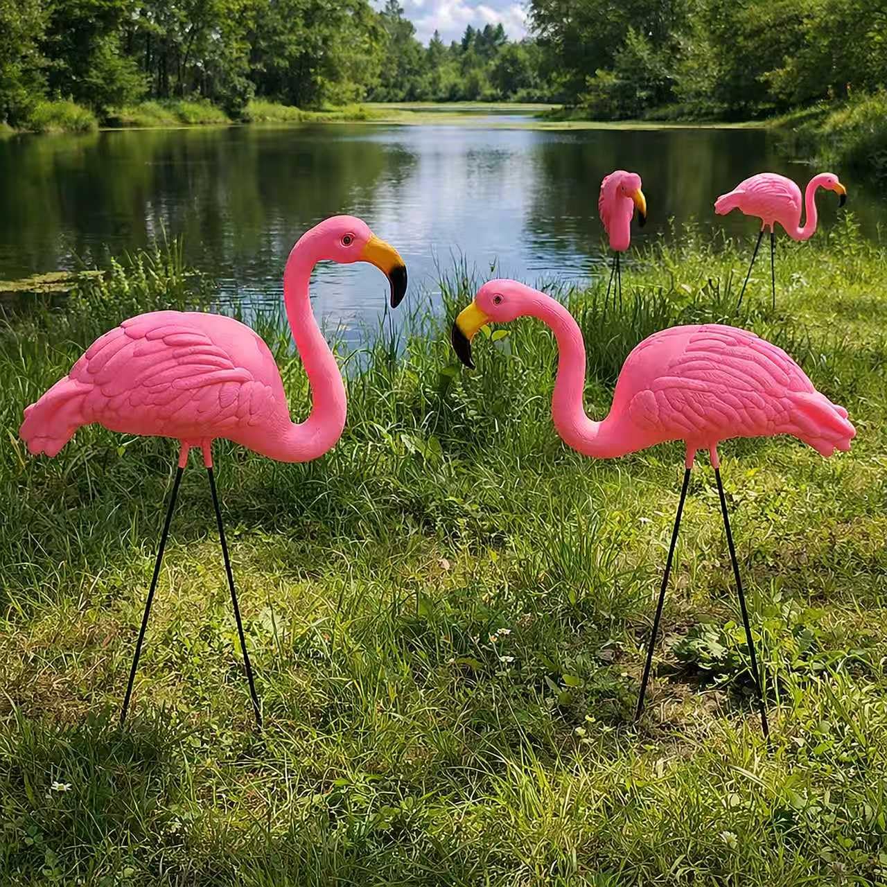 GiftExpress Pink Flamingos in unique poses