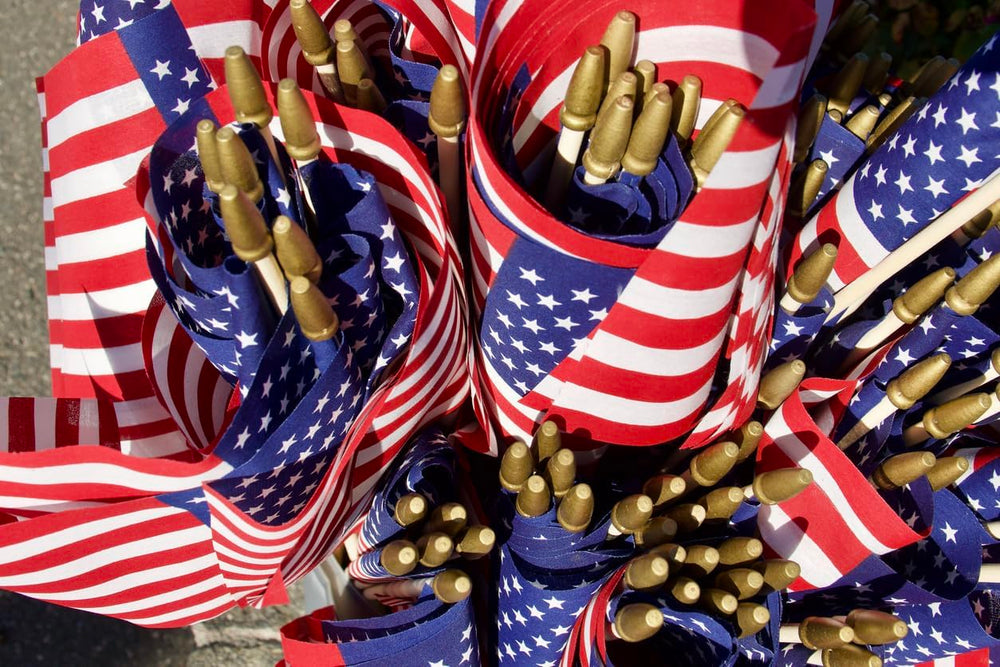 GiftExpress small American flag set at a parade