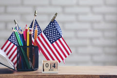 GiftExpress small American flag waving in the wind