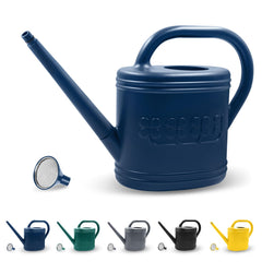 Giftsfaloy 2 Gallon Garden Watering Can dark blue front view