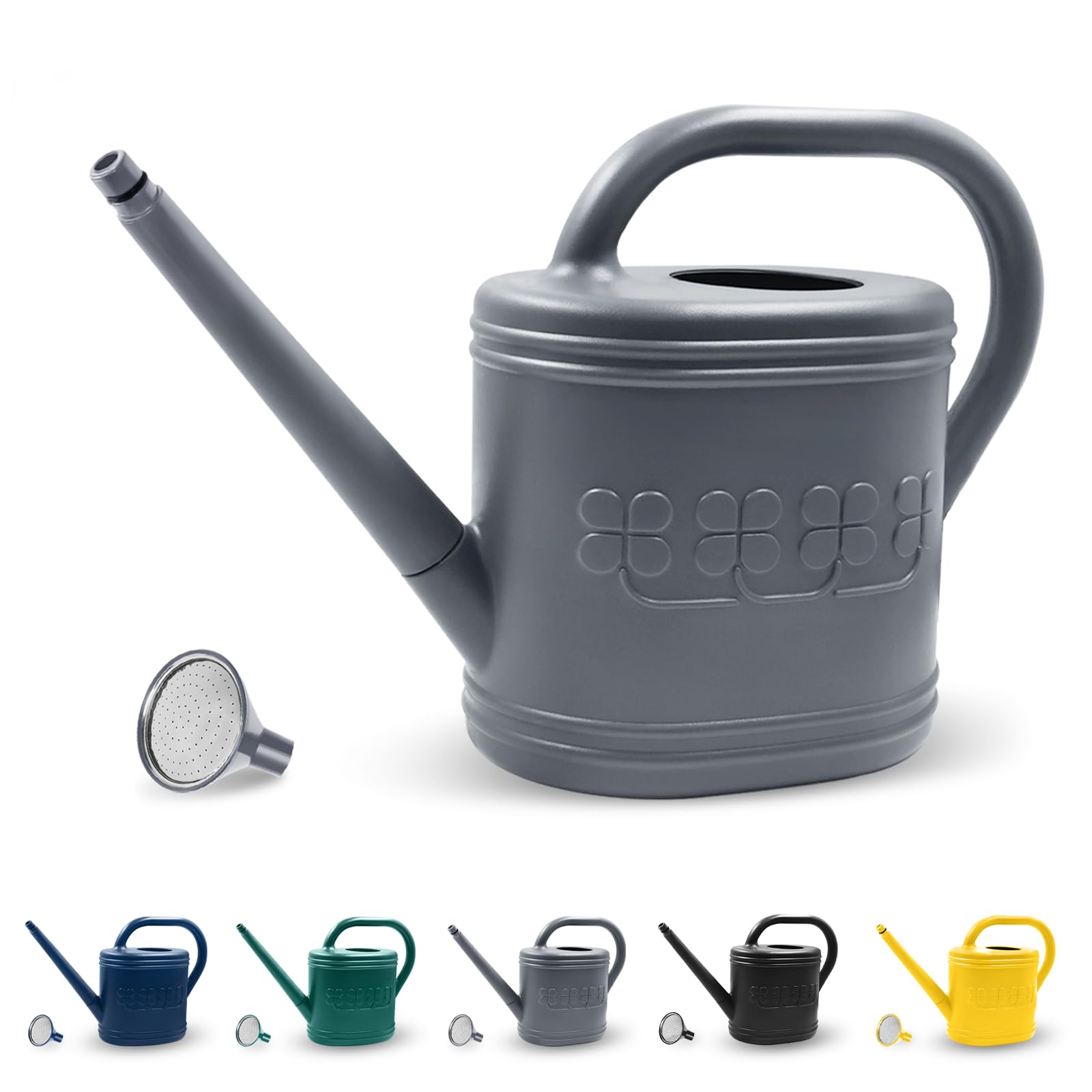 Giftsfaloy 2 Gallon Watering Can in gray, front view