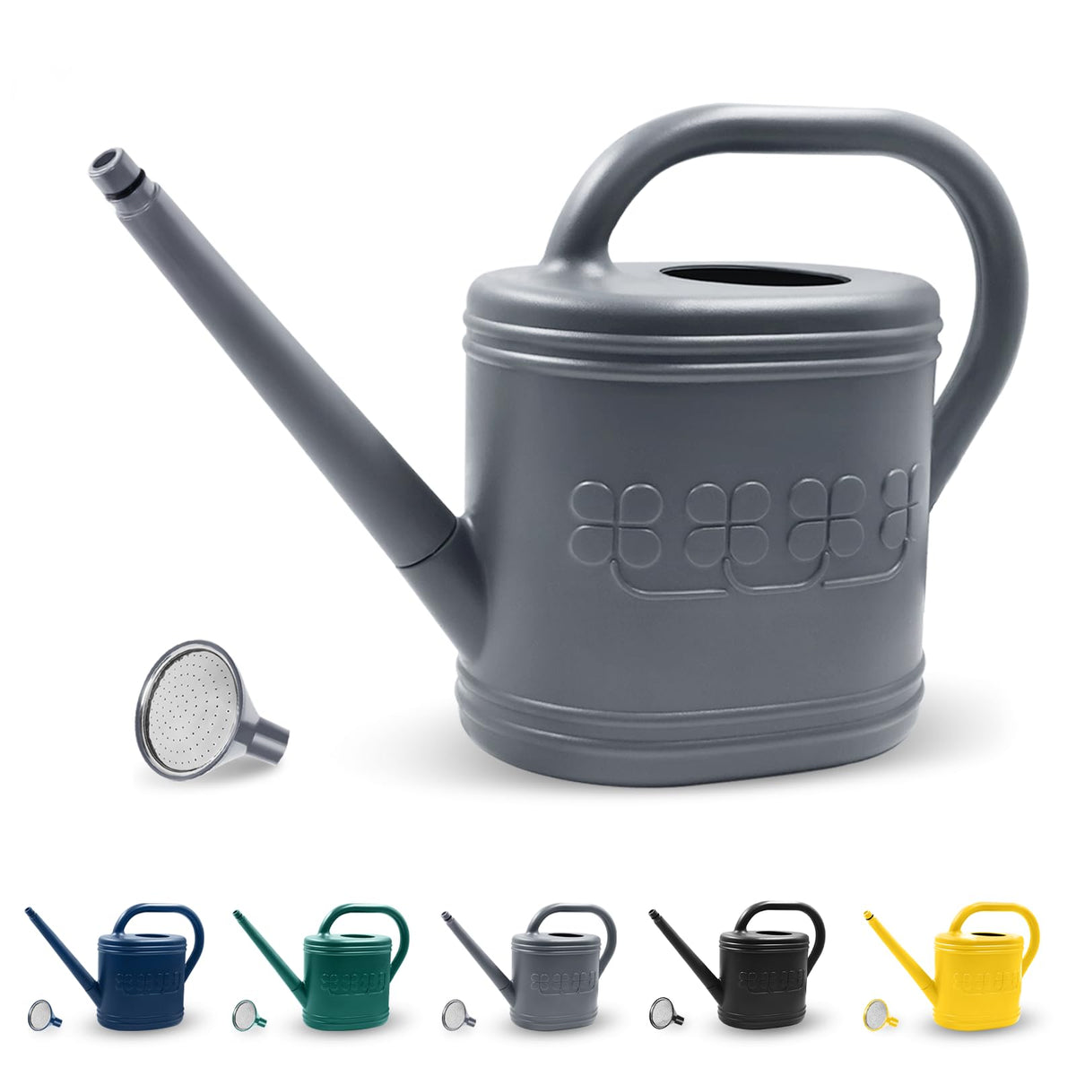 Giftsfaloy 2 Gallon Watering Can in gray, front view
