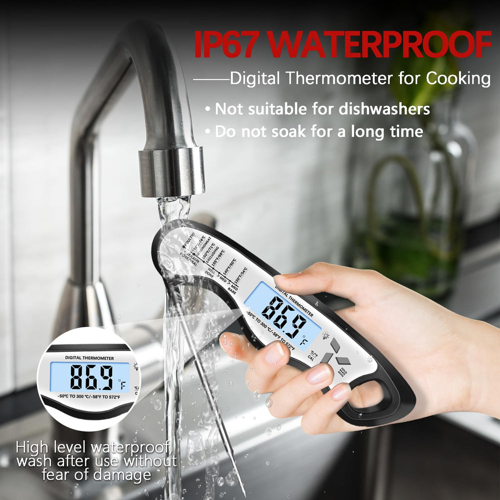 Giftsfaloy cooking thermometer size comparison in hand