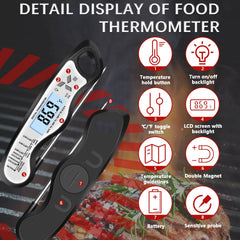 Giftsfaloy cooking thermometer with ergonomic handle and hanging hole