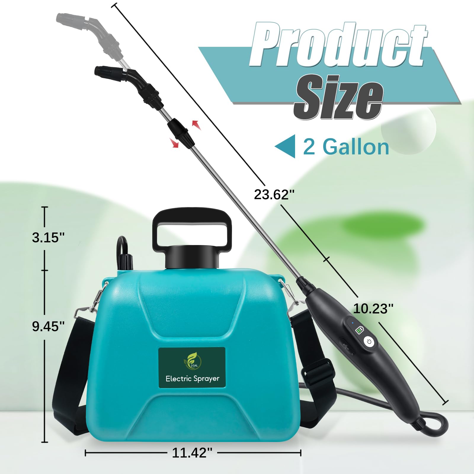 Giftsfaloy sprayer showing scaled tank for monitoring solution level