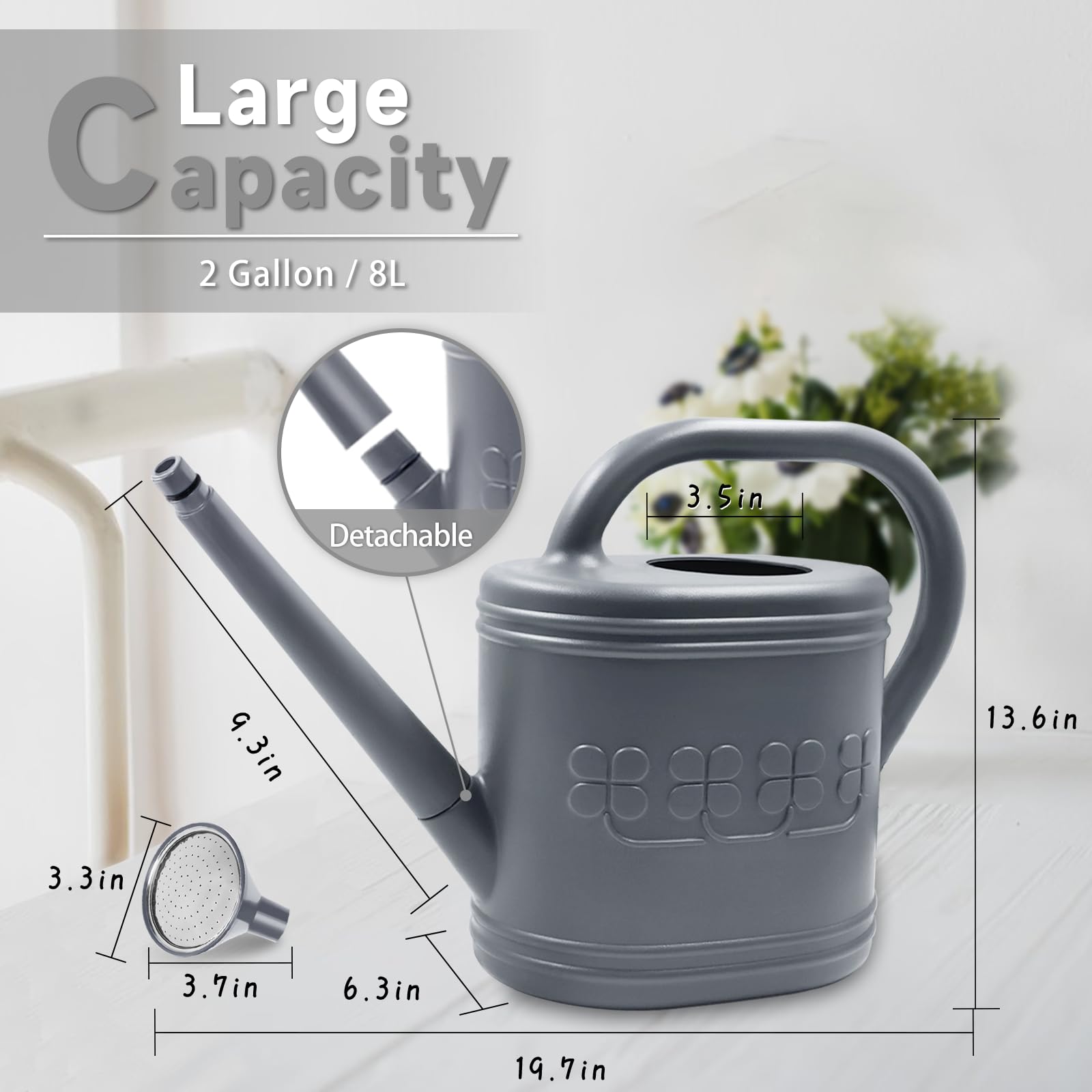 Giftsfaloy watering can with detachable shower head