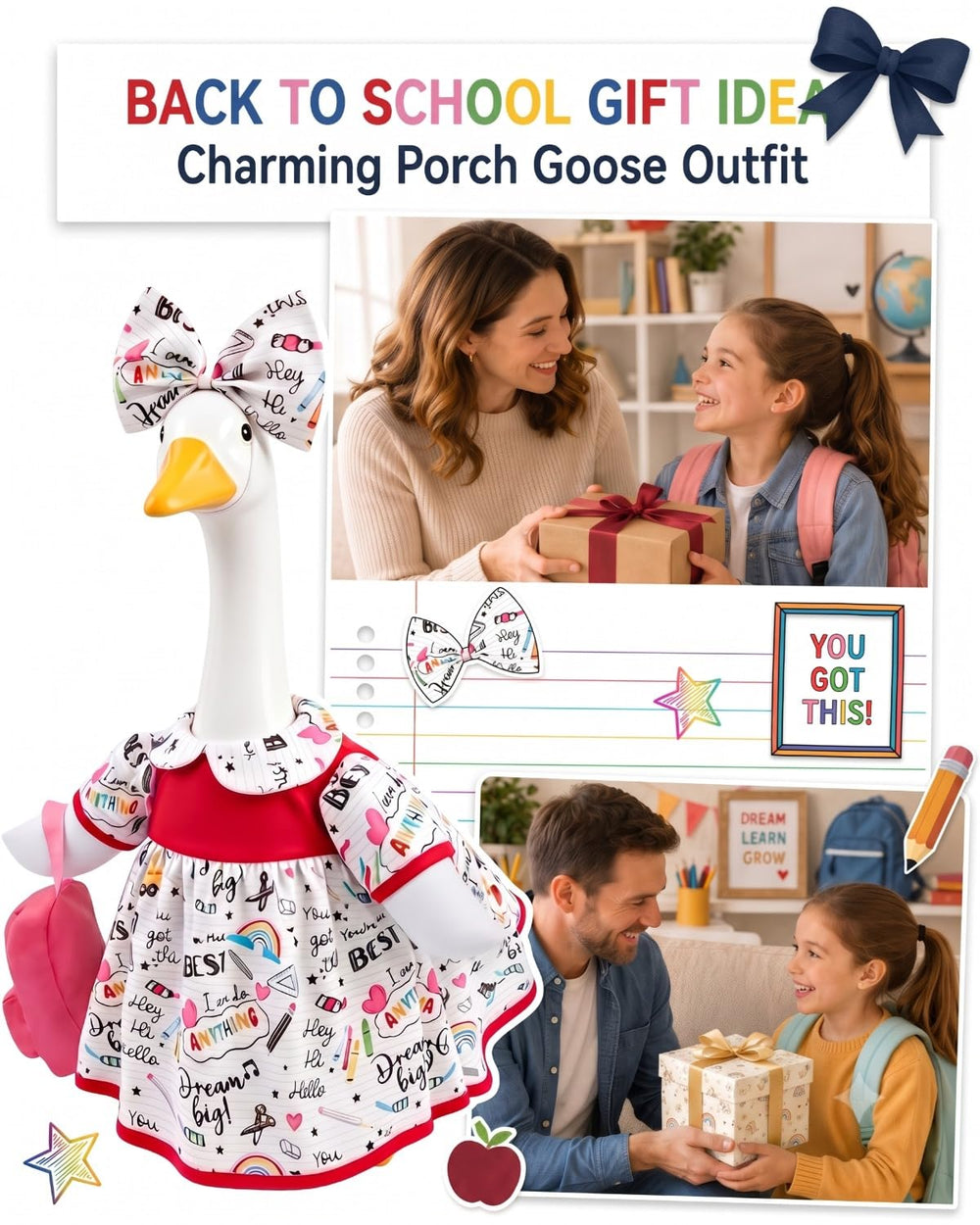 GigaCircle bow headband for goose outfit in the garden
