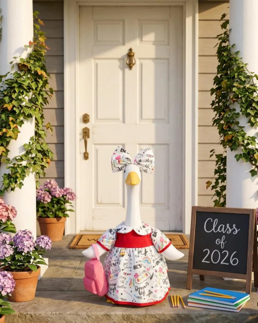 GigaCircle goose outfit set including dress, headband, and tote bag