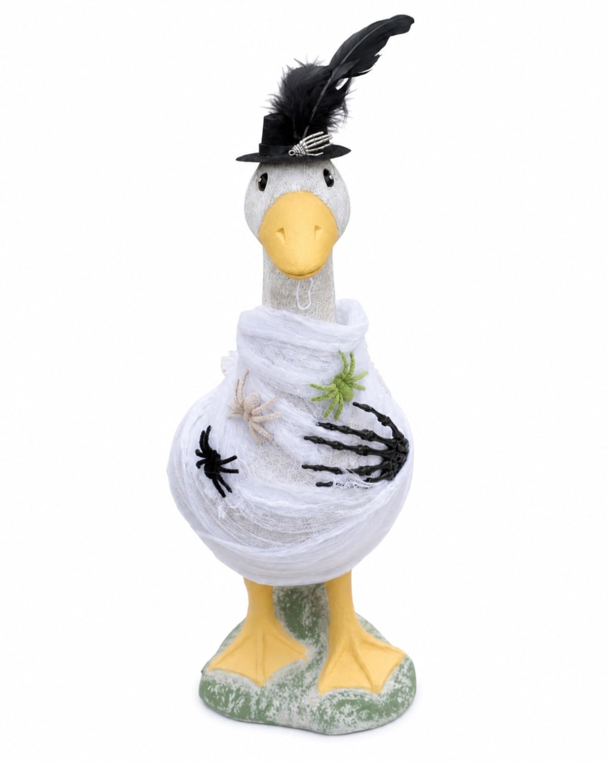 GigaCircle Halloween Porch Goose Outfit with spider web design
