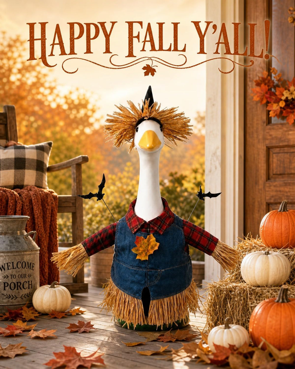 GigaCircle scarecrow outfit straw hat with chin strap