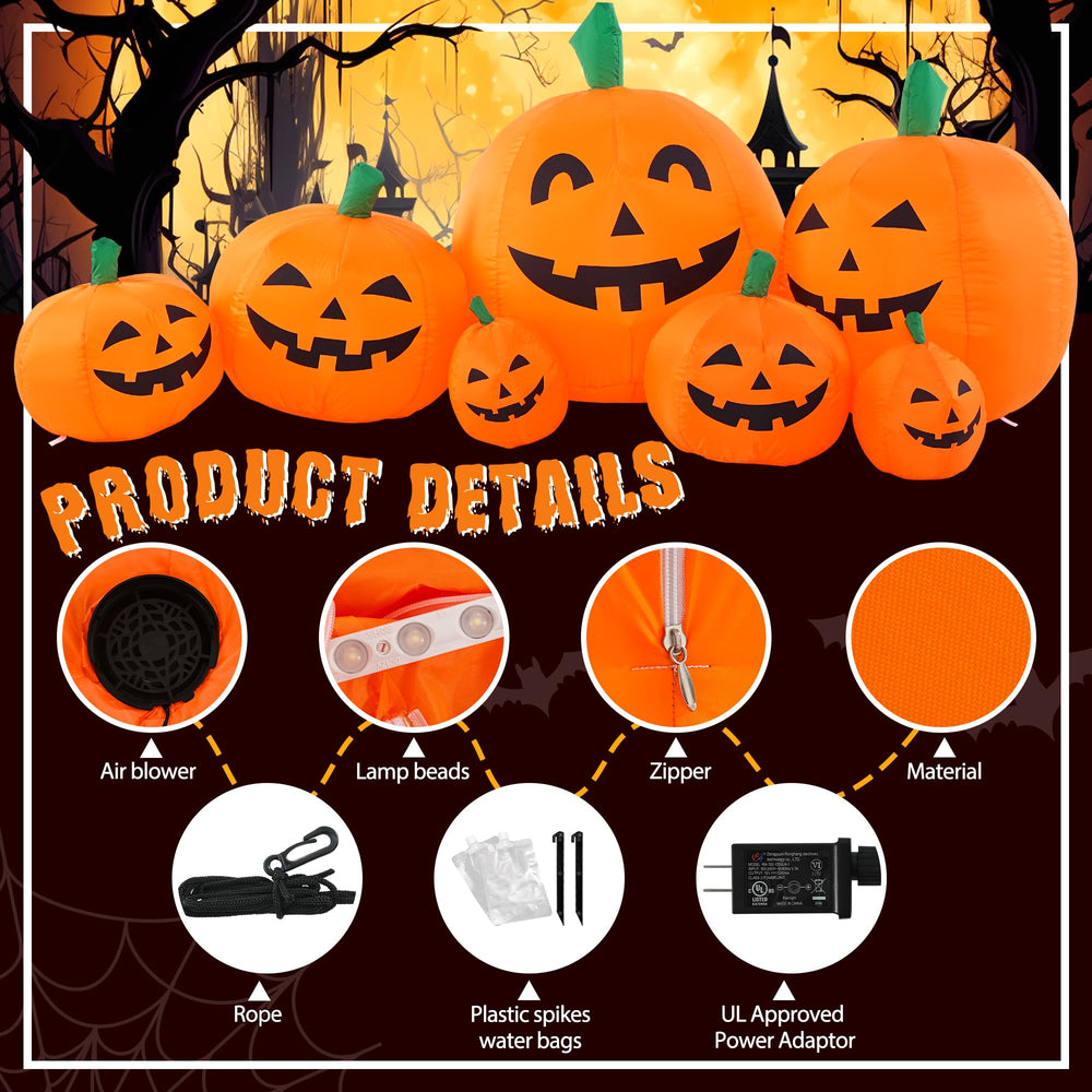 GIGALUMI 7.5FT Halloween decoration lit up at night