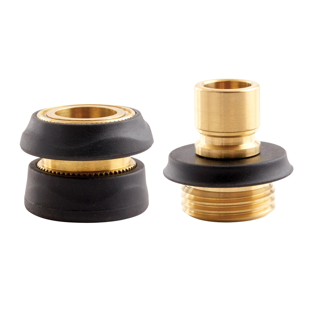 GILMOUR 2pc Brass Hose Connector Set with male and female connectors