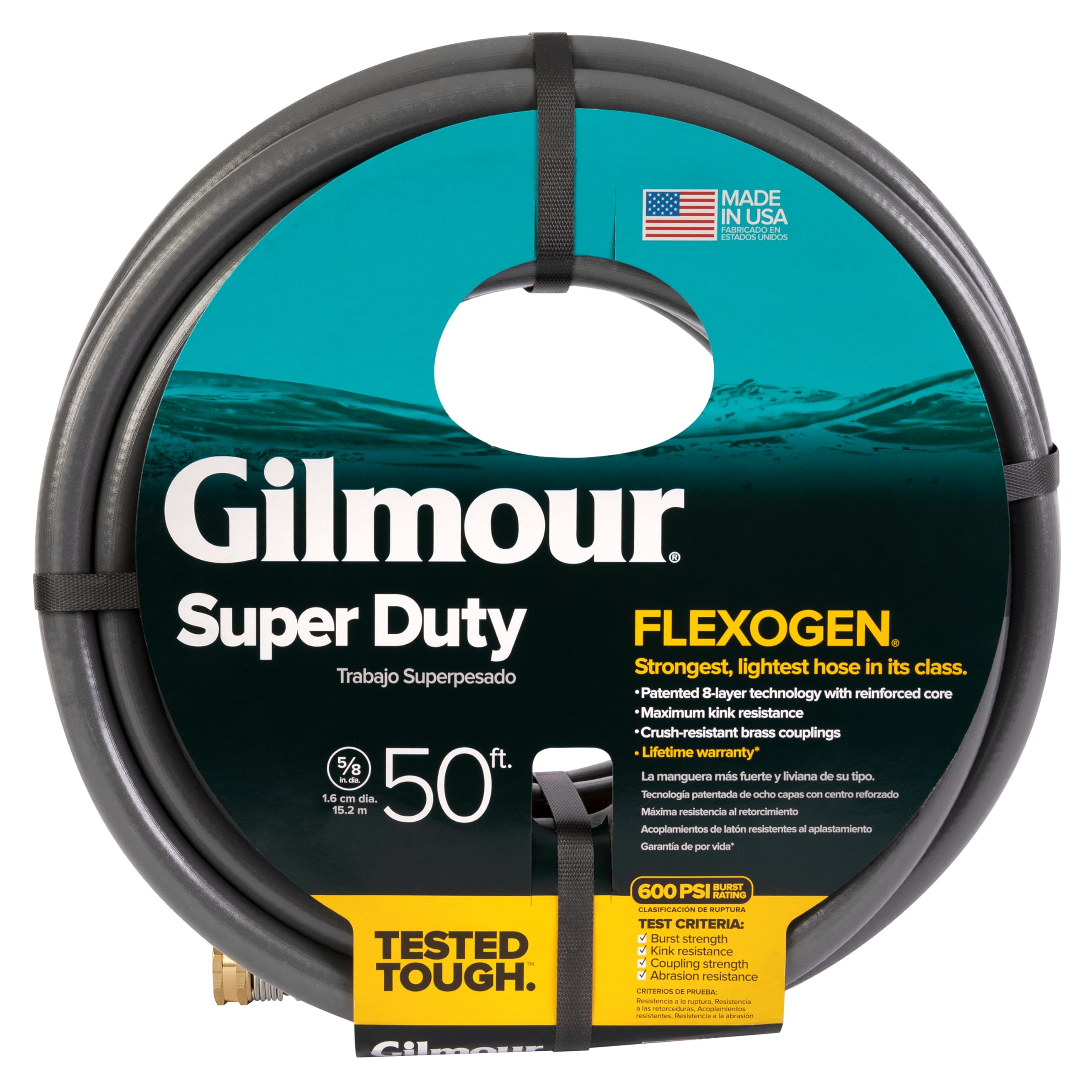 GILMOUR Flexogen 5/8 in x 50 ft garden hose front view