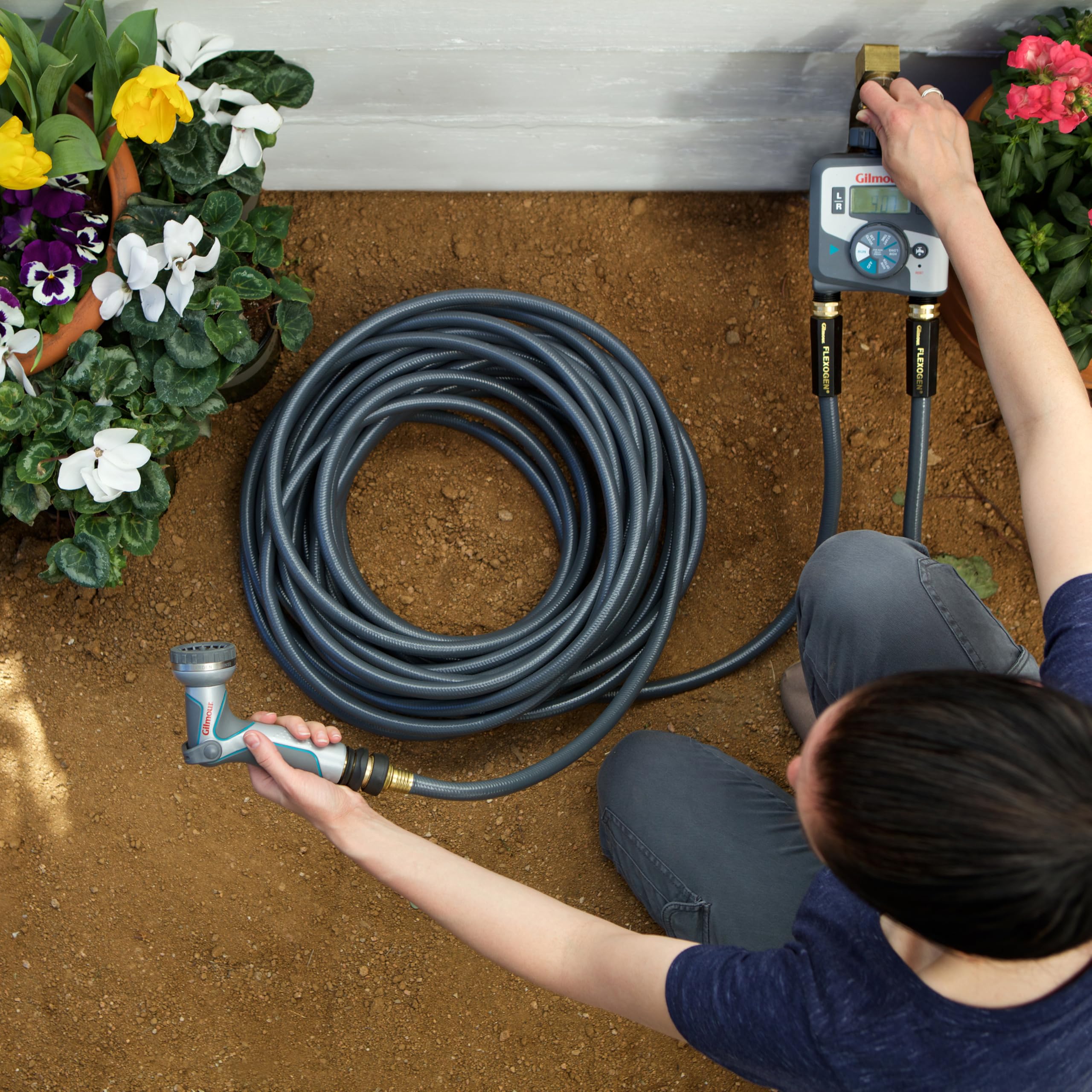 GILMOUR Flexogen 50 ft hose coiled for storage