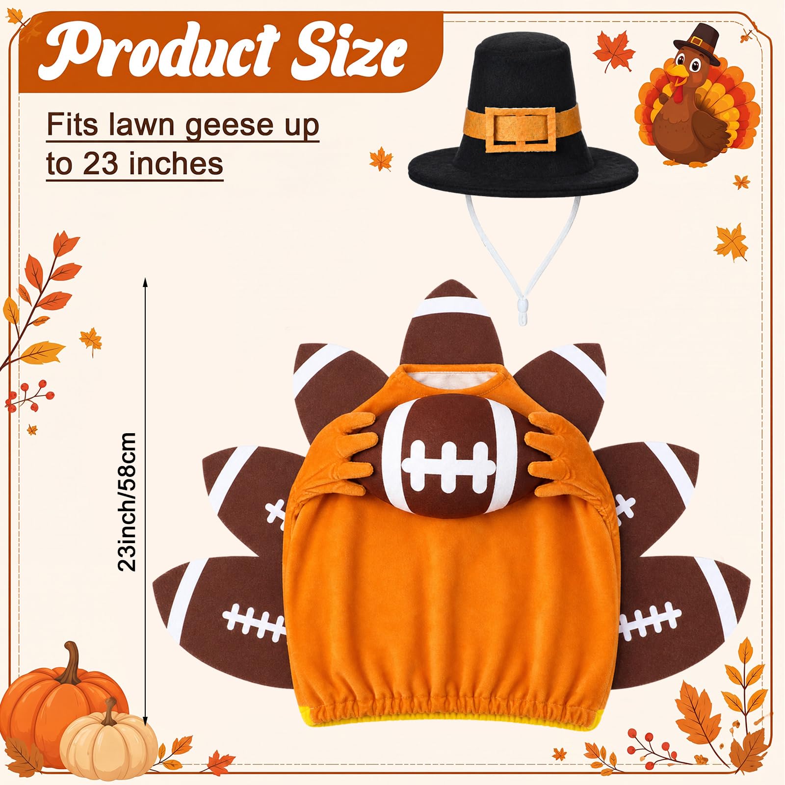 Gilprop Fall Football Goose Costume side view with matching hat
