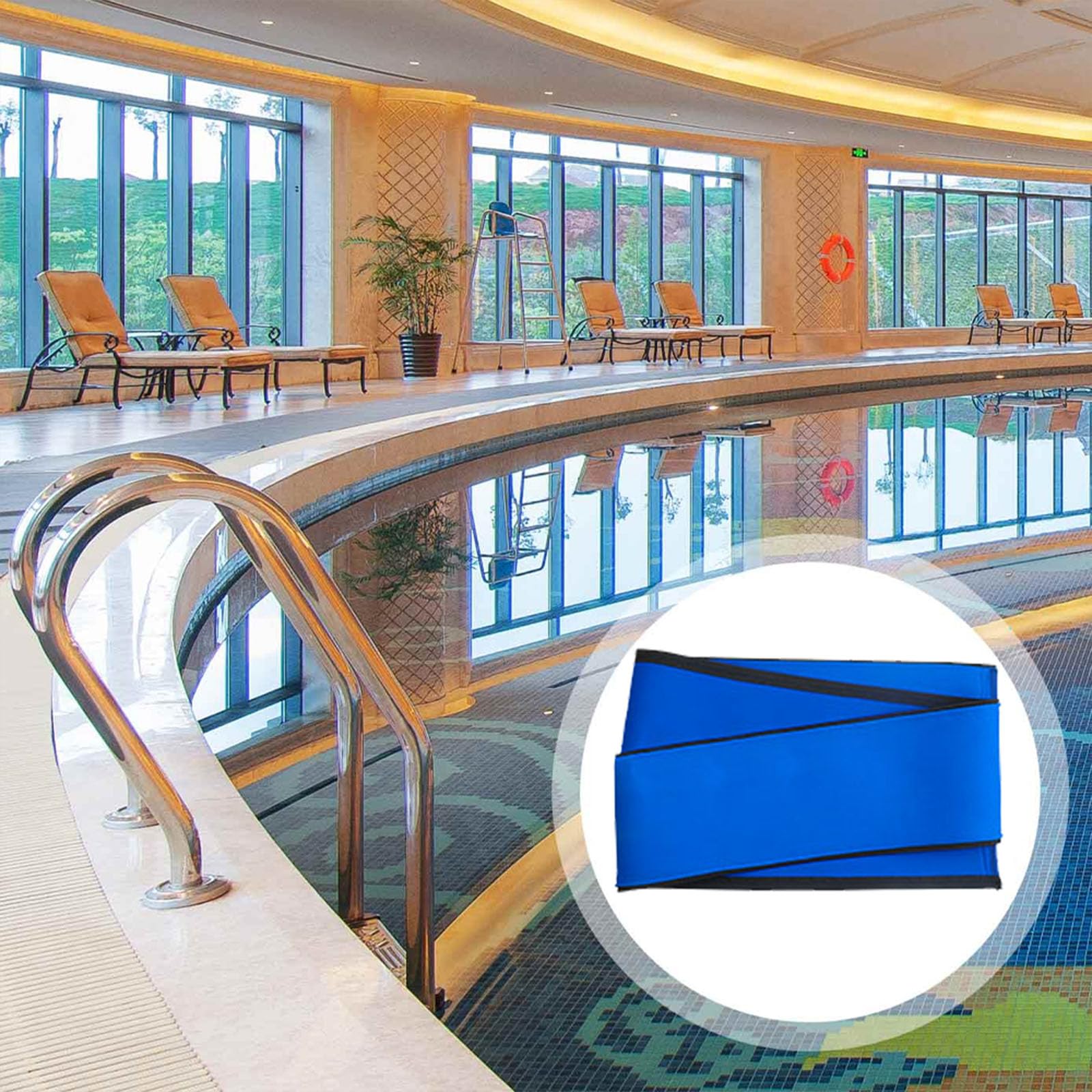 Ginchain handrail cover in use at a residential pool
