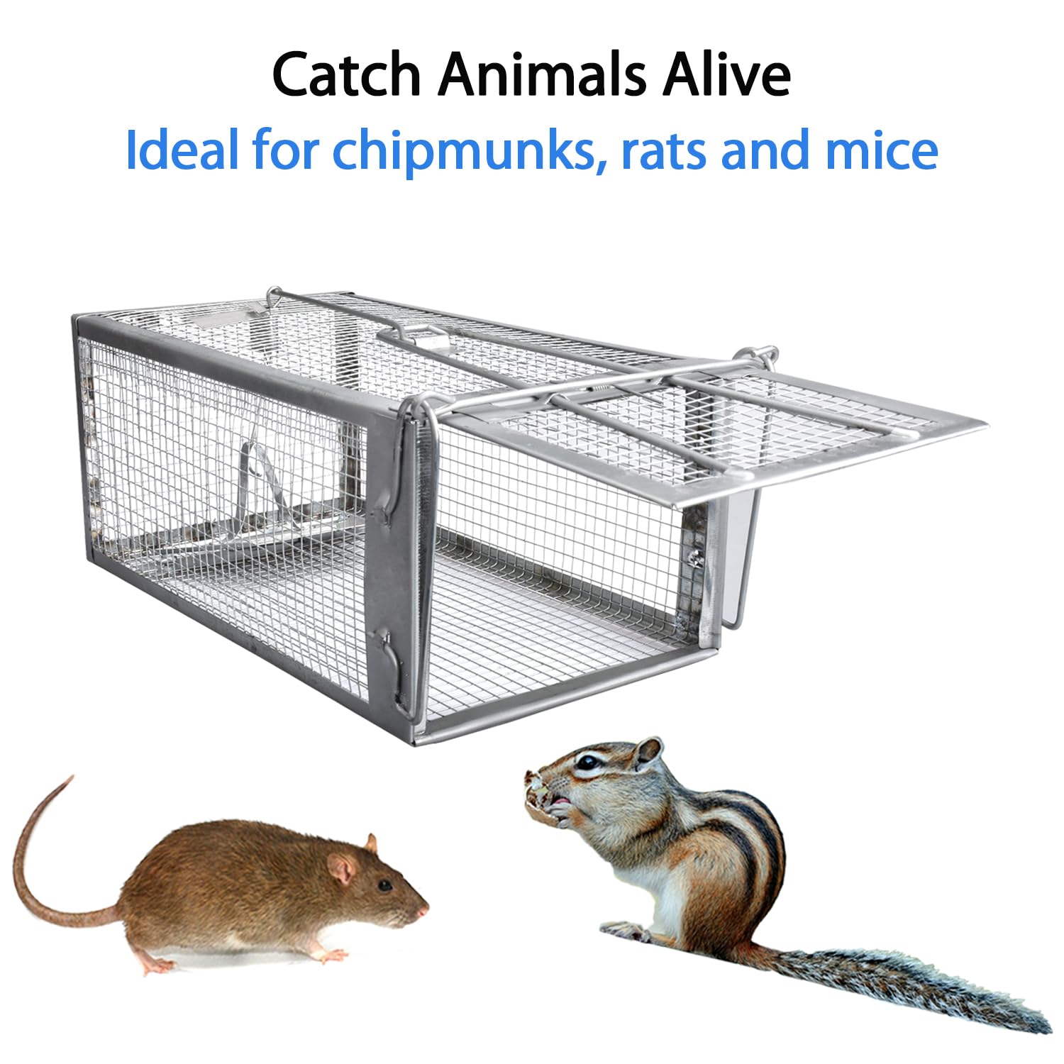 Gingbau 2-Pack humane traps showing trigger mechanism