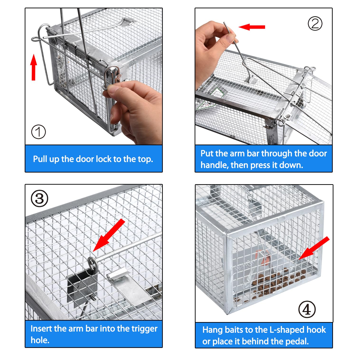 Gingbau 2-Pack traps with close-up of iron material