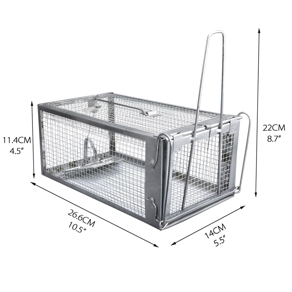 Gingbau humane traps in a garden setting