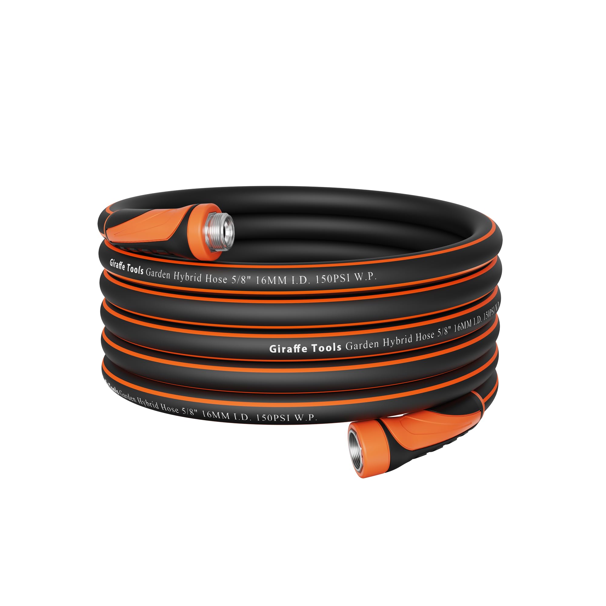 Giraffe Tools 50ft garden hose, detail of the black polymer material